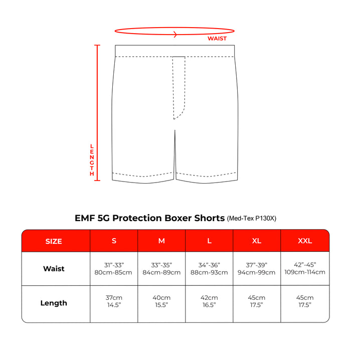 EMF 5G Protection Boxer Shorts - Med-Tex P130X