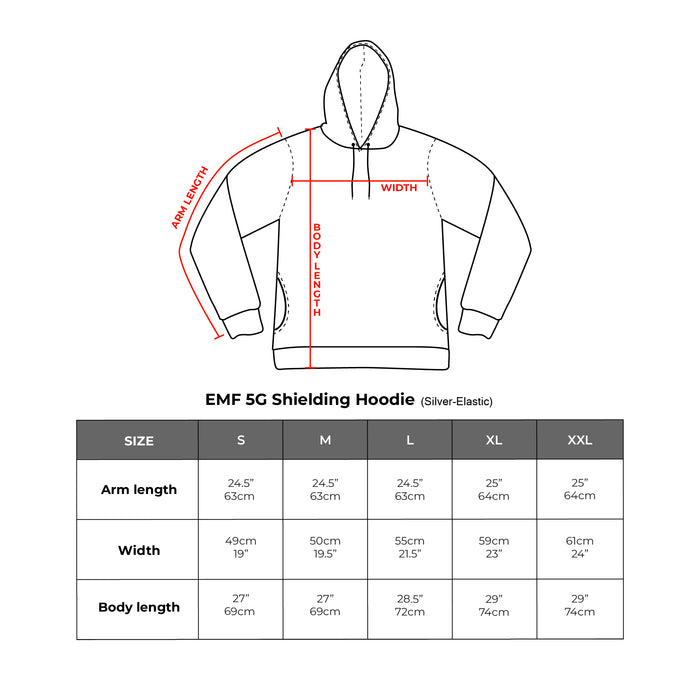 WOREMOR EMF Shielding Hoodie Silver-Elastic